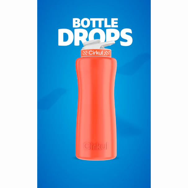 Limited Edition: 32oz. Neon Orange-Red Stainless Steel Bottle & Lid